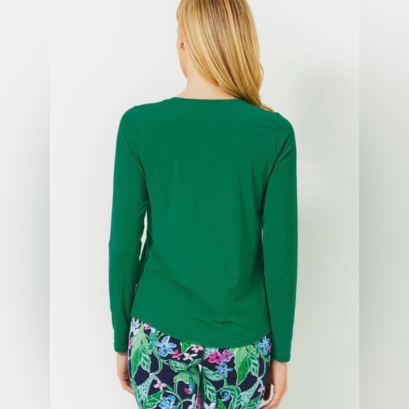 NWT Lilly Pulitzer Westley Luxletic Active SPF 50+ Green Long-Sleeve Tee, Size M - Picture 5 of 14